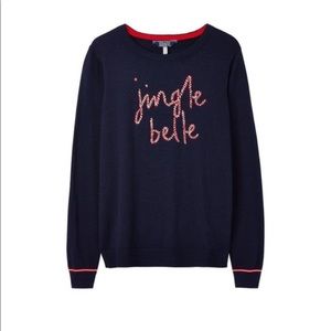 Joules Festive Crewneck Sweater - Jingle Belle - US 14 - Navy